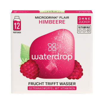Waterdrop Microdrink Flair Himbeere, Getränkewürfel mit Vitaminen, ohne Zucker, 25g